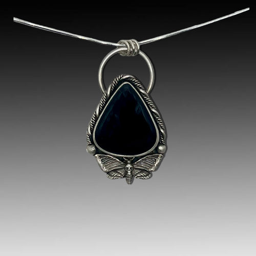 Obsidian Death Moth Pendant