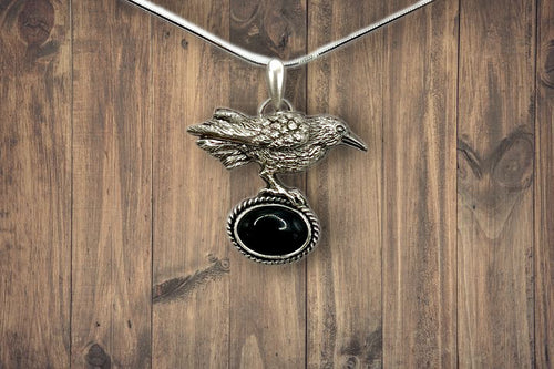 Obsidian Raven pendant